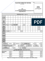 Application Form For Testing: Barcode