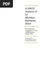 A SWOT Analysis of Le Meridien Barbarons Hotel