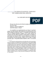 Las Hablas Andaluzas en El Conjunto de Las Variedades Del Español