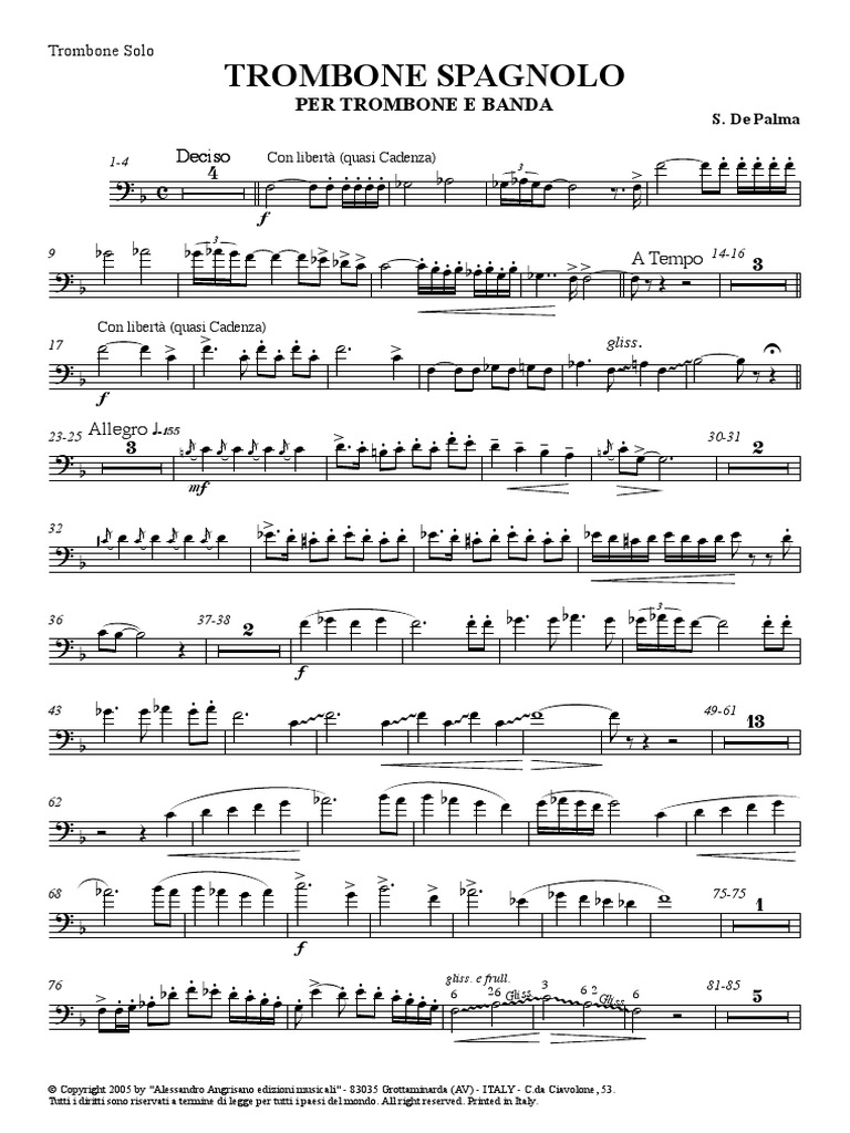 TROMBONE SPAGNOLO Partes