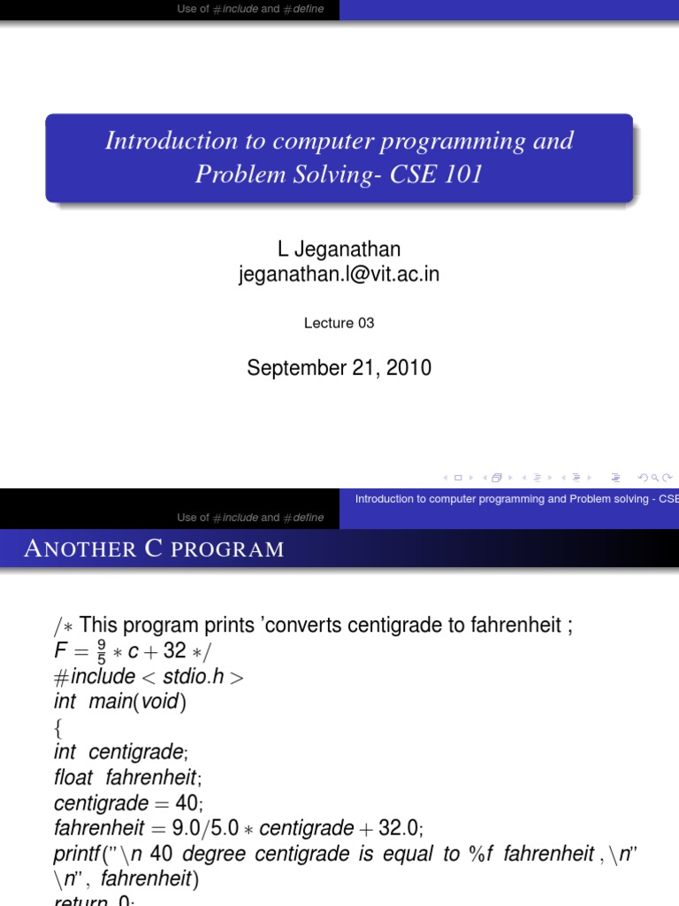 Introduction To Computer Programming and Problem Solving-CSE 101 | PDF ...