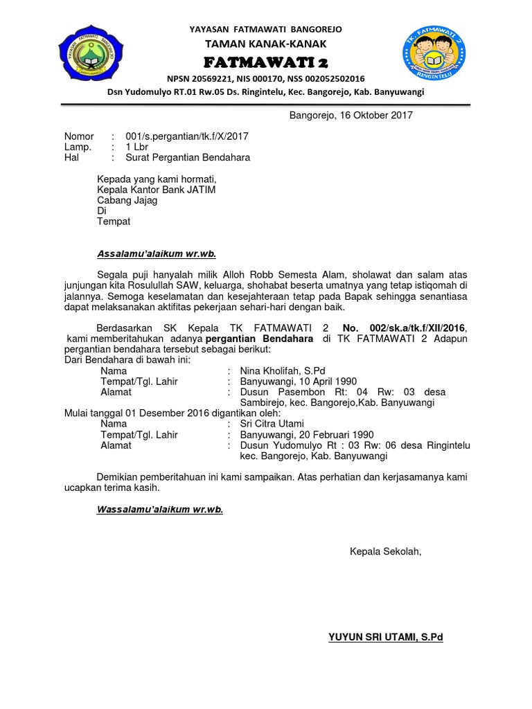 Contoh Surat Pengalaman Kerja Bank