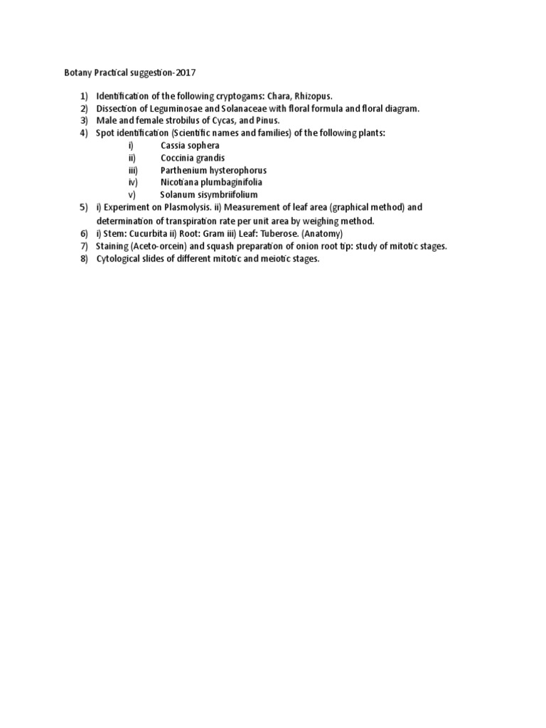 Botany Practical | PDF | Plants | Organisms