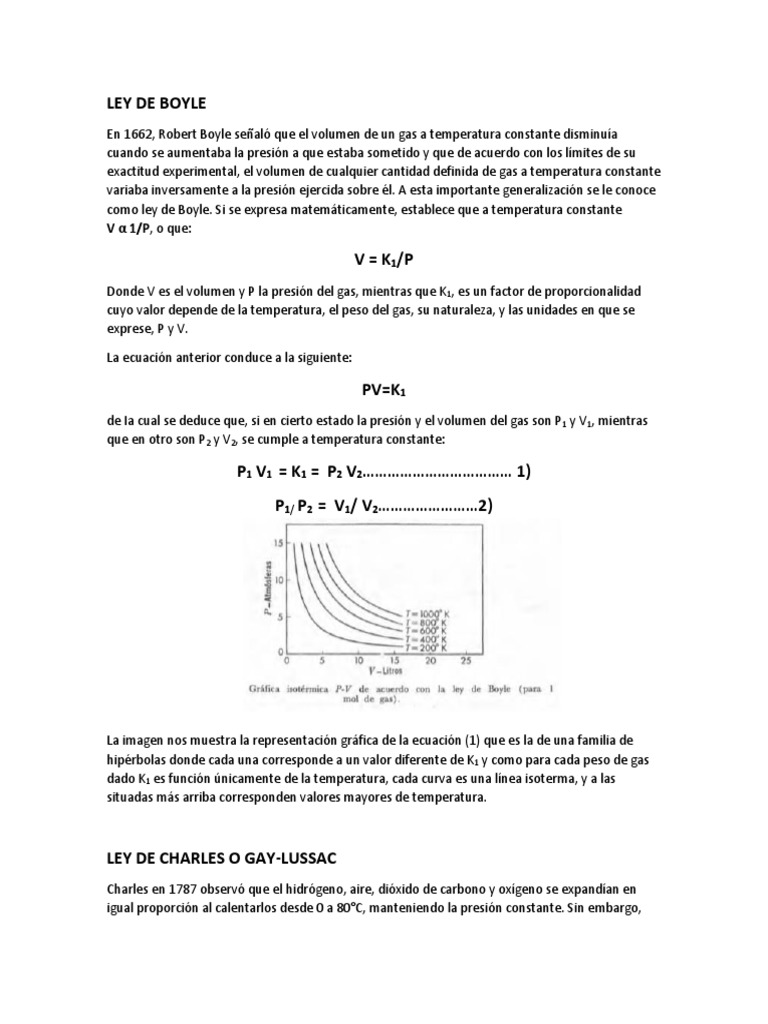 Leyes de los Gases: Boyle y Charles | PDF | Gases | Temperatura