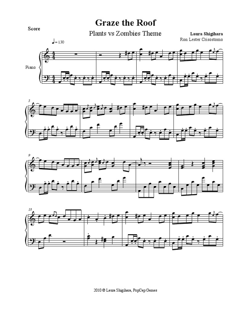 PvZ Graze the Roof (Piano)