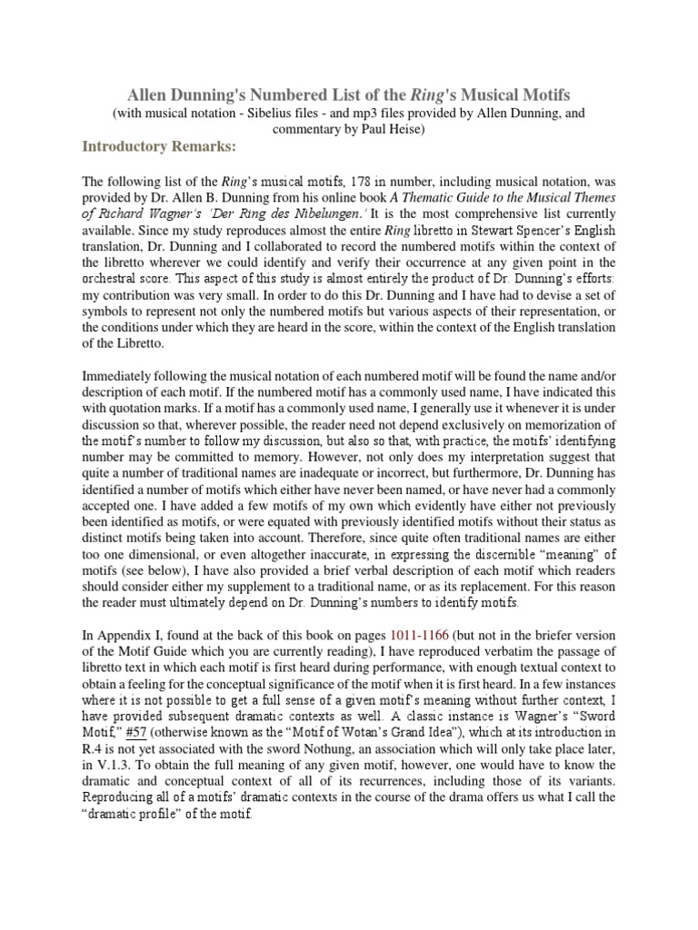 Wagner's Ring Cycle Motif Guide | PDF | Science | Philosophical Science