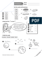 The Moon: Reinforcement Worksheet 1