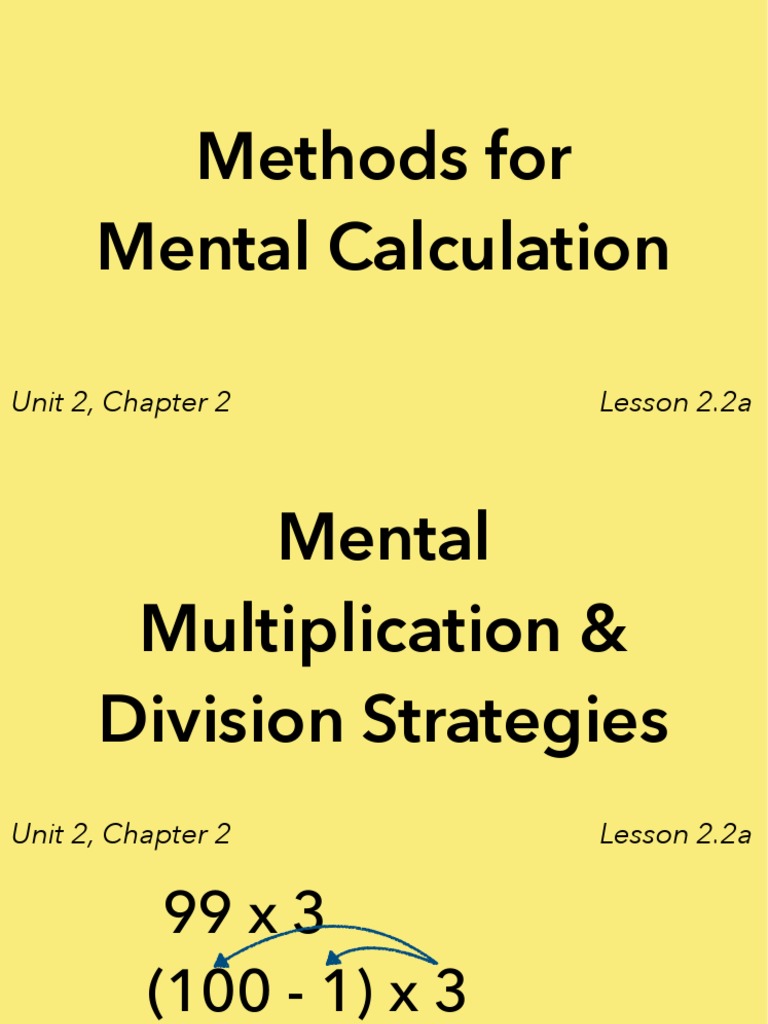 Mental Calculation Strategies Guide | PDF