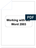 Working With MS Word 2003