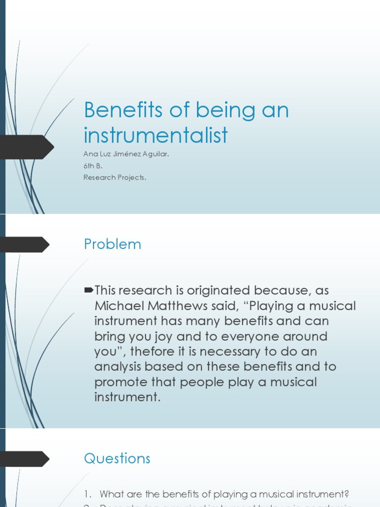 Benefits of Being An Instrumentalist | PDF | Music Education | Reading ...