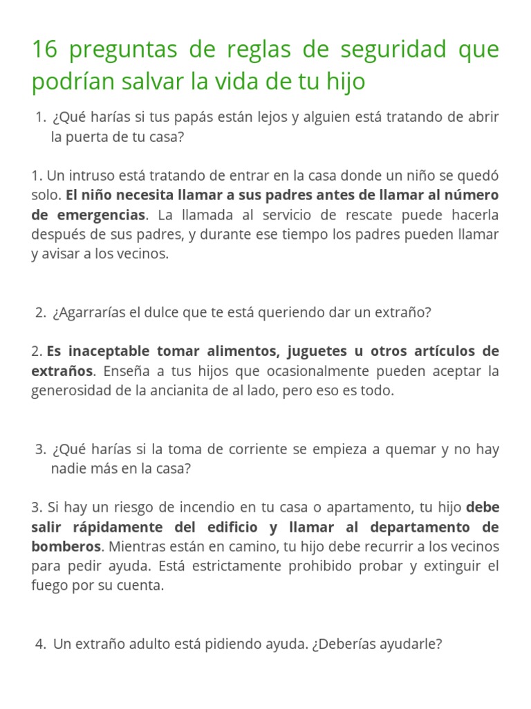 Reglas de Seguridad para Niños | PDF | Adultos | Agitación, image size:768x1024