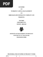 Download 5- Synopsis of Working Capital Management on Shri Ram Life Insurance Company Ltd Final by varunbhutani12112782 SN36251290 doc pdf