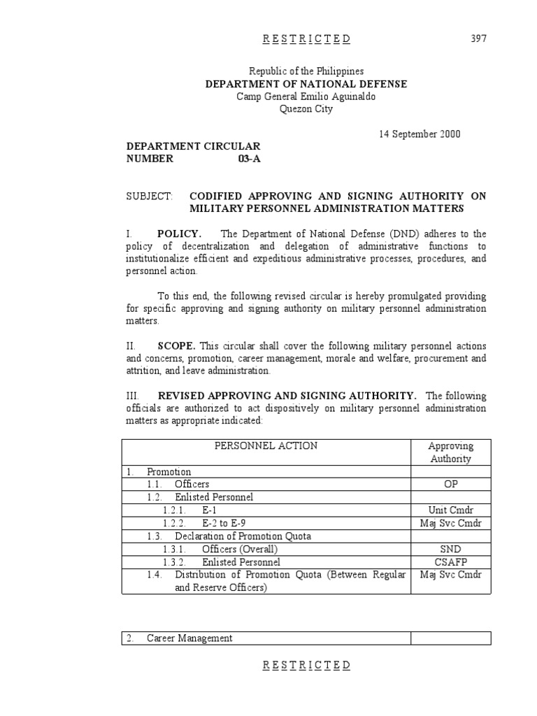 Codified Signing Authority for DND | PDF | Military Service | Military ...