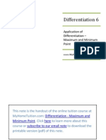 SPM Form 4 Add Math Tuition Note - Differentiation - Maximum and Minimum Point