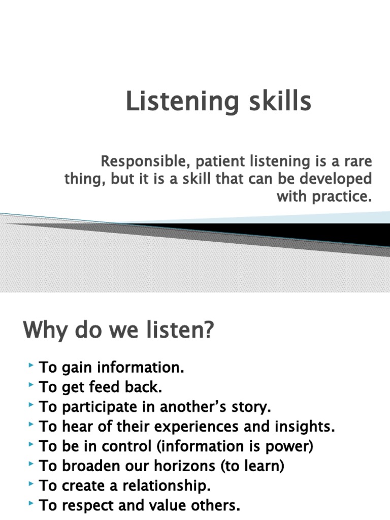 Mastering Effective Listening Skills | PDF | Nonverbal Communication ...