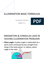 Illumination Basic Formulas