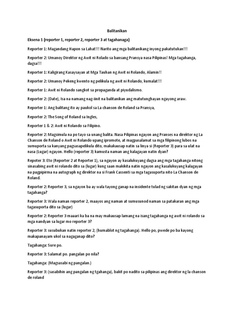 Flow Script Sa Awit Ni Rolando | PDF