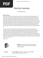 Machine Learning - Stanford University - Coursera