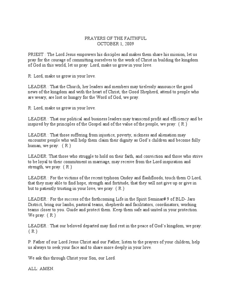 Prayers of The Faithful PDF