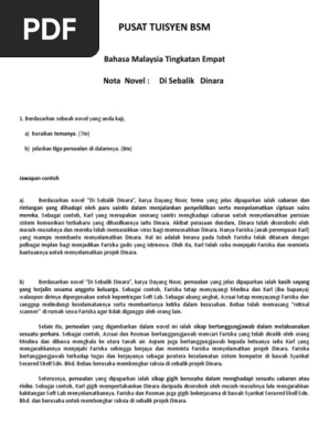 Novel Komsas T4 Di Sebalik Dinara Pdf