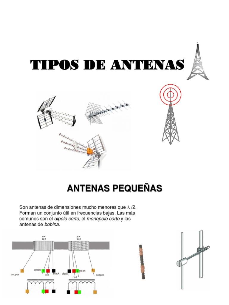 constructor no se dio cuenta compañero Tipos de Antenas | PDF | Antena (Radio) | Ingenieria Eléctrica