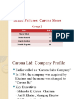 Brand Failures: Carona Shoes: Group 2