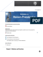 Course - Honors Precalculus PRE