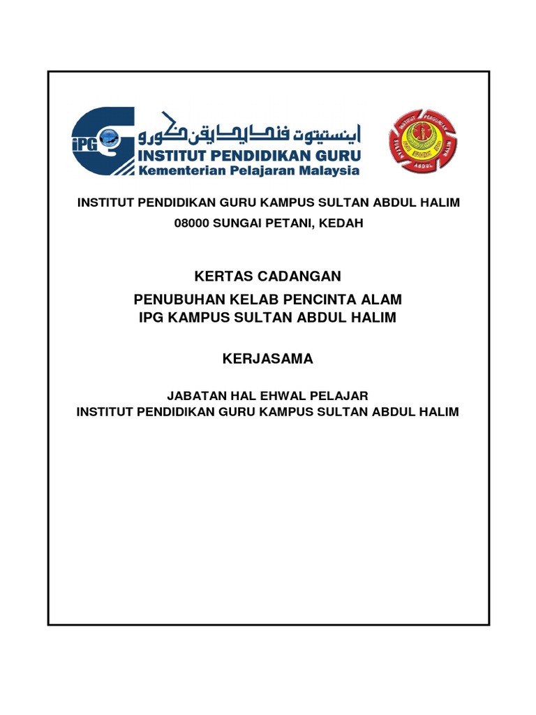 Kertas Cadangan Kelab Pencinta Alam Ipsah | PDF