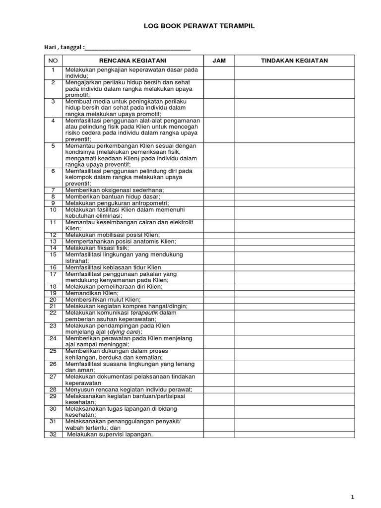 Log Book Perawat Terampil