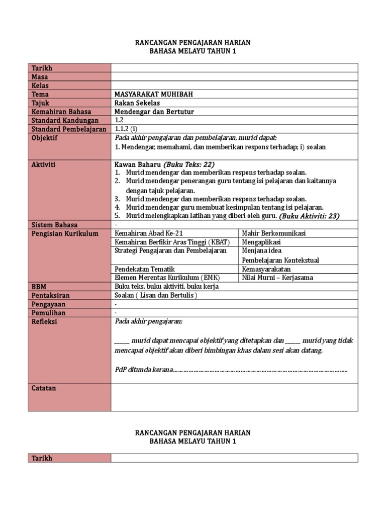 Unit 4 Rakan Sekelas Pdf