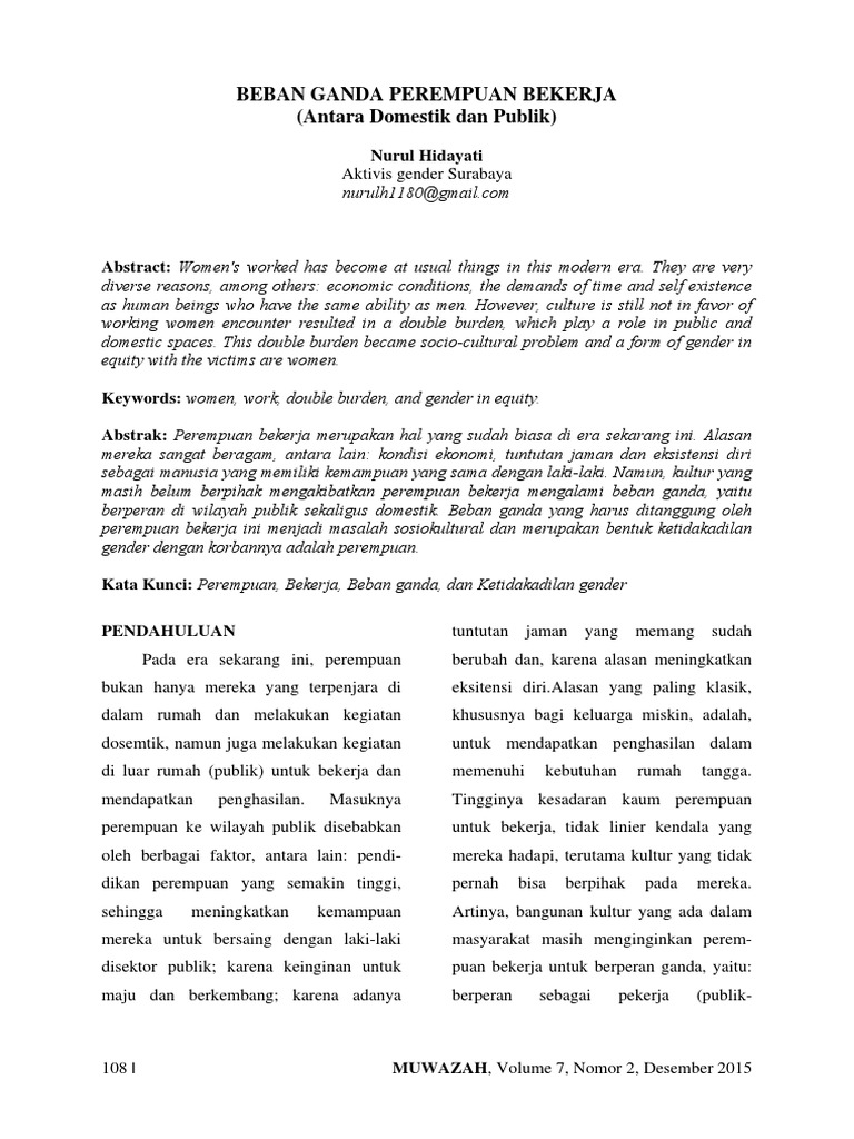 Ibu pekerja menghadapi beban ganda antara pekerjaan dan keluarga