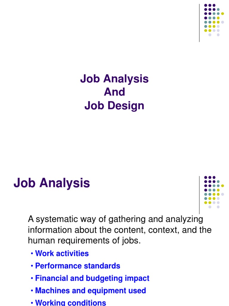 Job Analysis and Design Overview | PDF | Employment | Applied Psychology