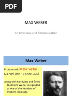 Weber Overview and Rationalization
