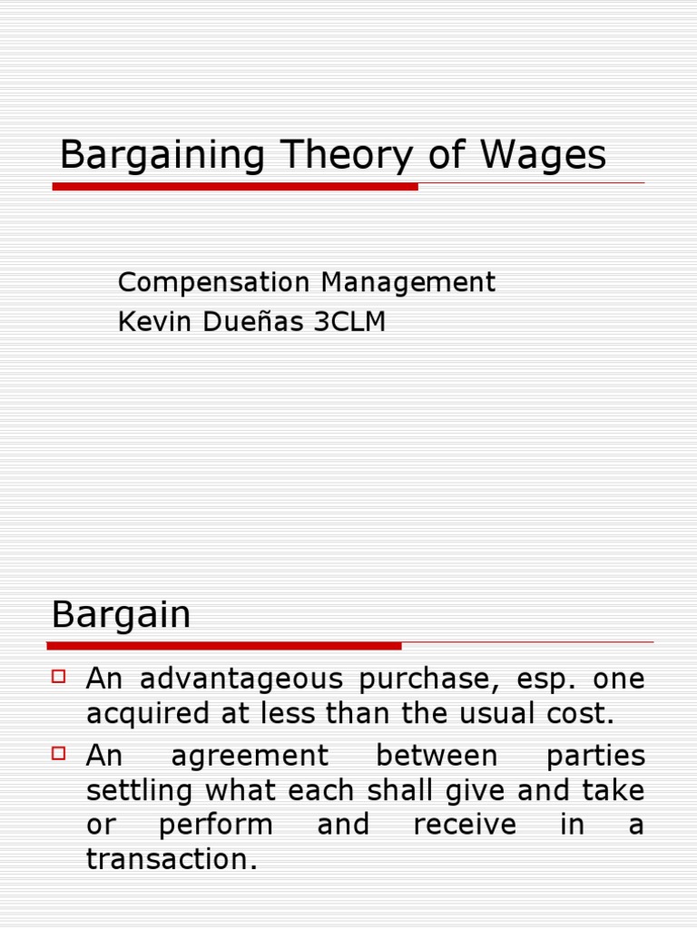 Bargaining Theory of Wages PDF