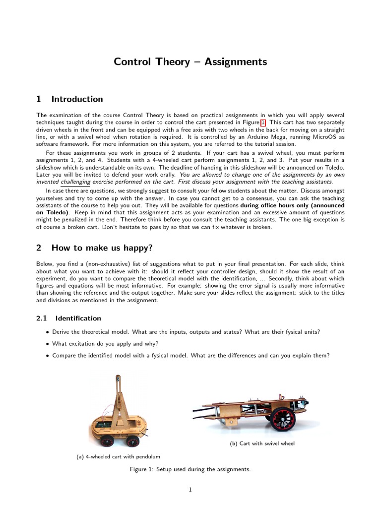 Control Theory Assignments Overview | PDF | Kalman Filter | Control Theory