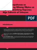 Ang Pagpapahusay Sa Pagtuturo NG Wikang Filipino Sa