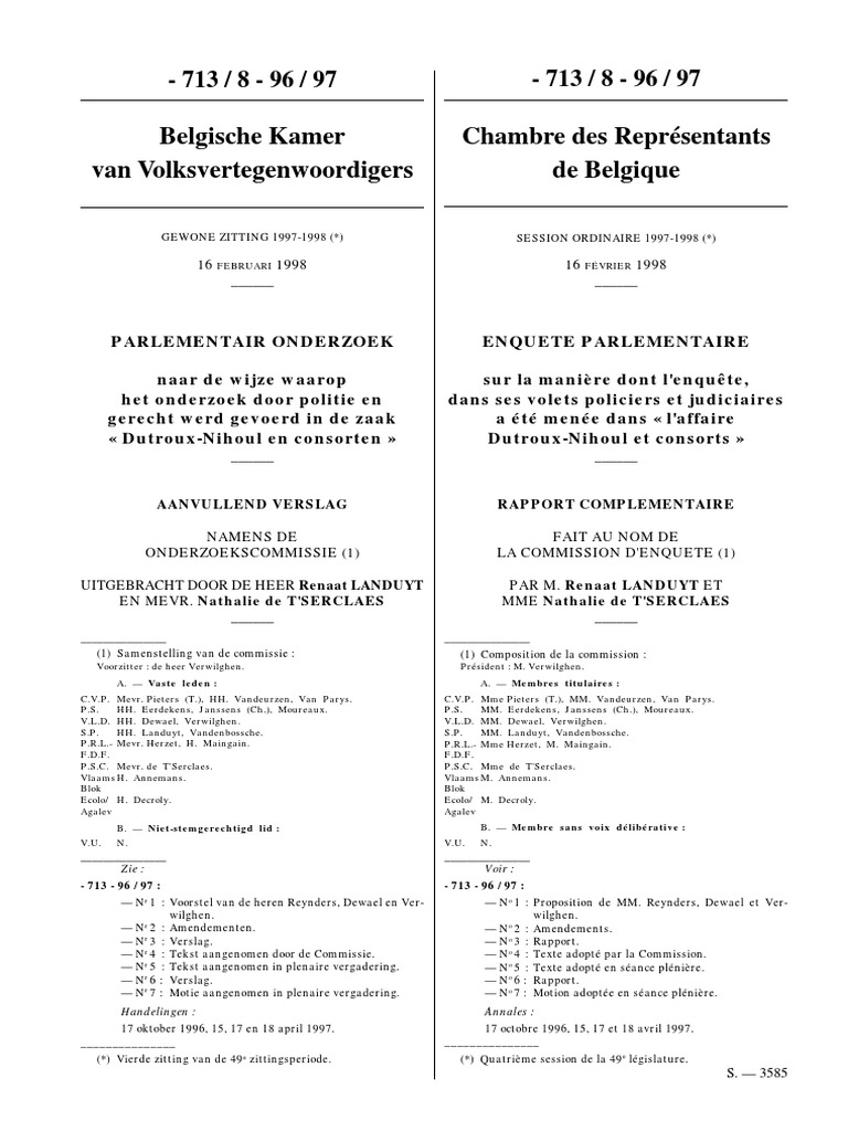 Parlementair Onderzoek Nihoul 49K0713008 PDF PDF