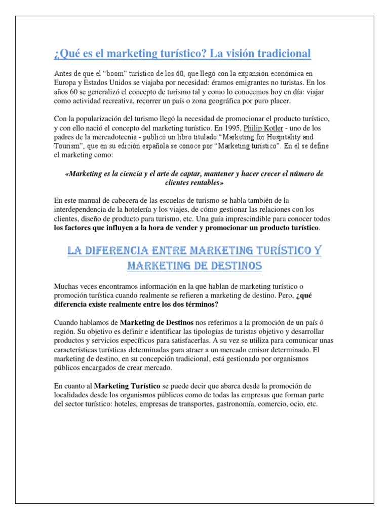 Mkt Turistico Suministro Economia Marketing