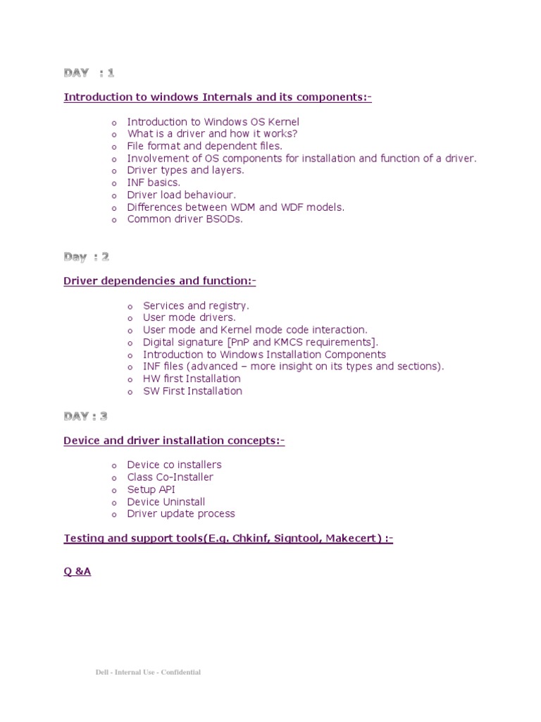 Drivers Training 3 Days | PDF | Computers