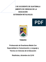 Universidad de Occidente de Guatemala: Temario de Epistemología y Lenguaje