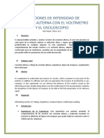 Medición de corriente alterna con voltímetro y osciloscopio