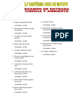 Examen de Entrada de Ciencia 2-3