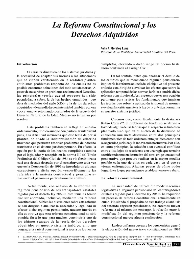 Efectos de la Reforma Constitucional | PDF | Constitución | Ley procesal