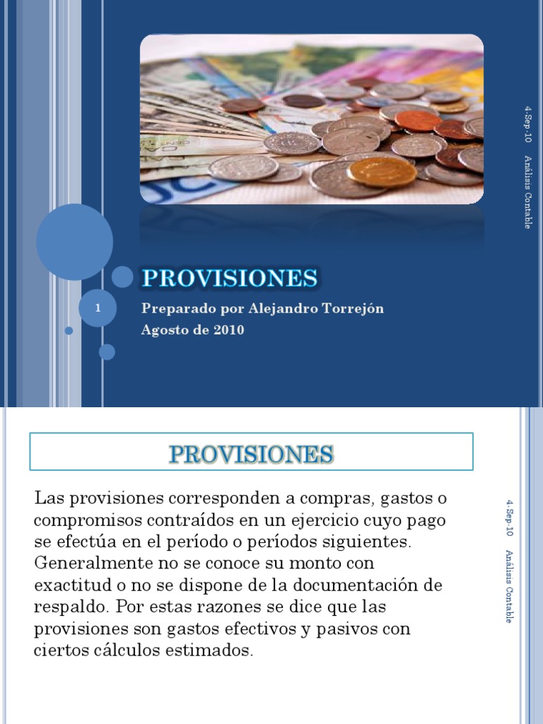 Provisiones Contables y Ejemplos | PDF | Contabilidad | Business