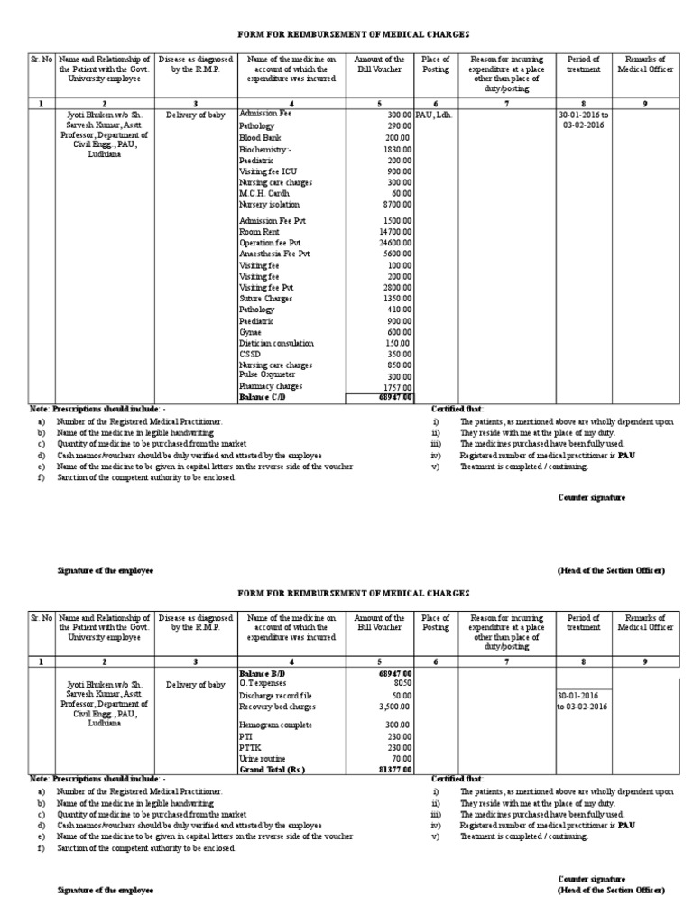 Medical Bill Medical Prescription Medicine