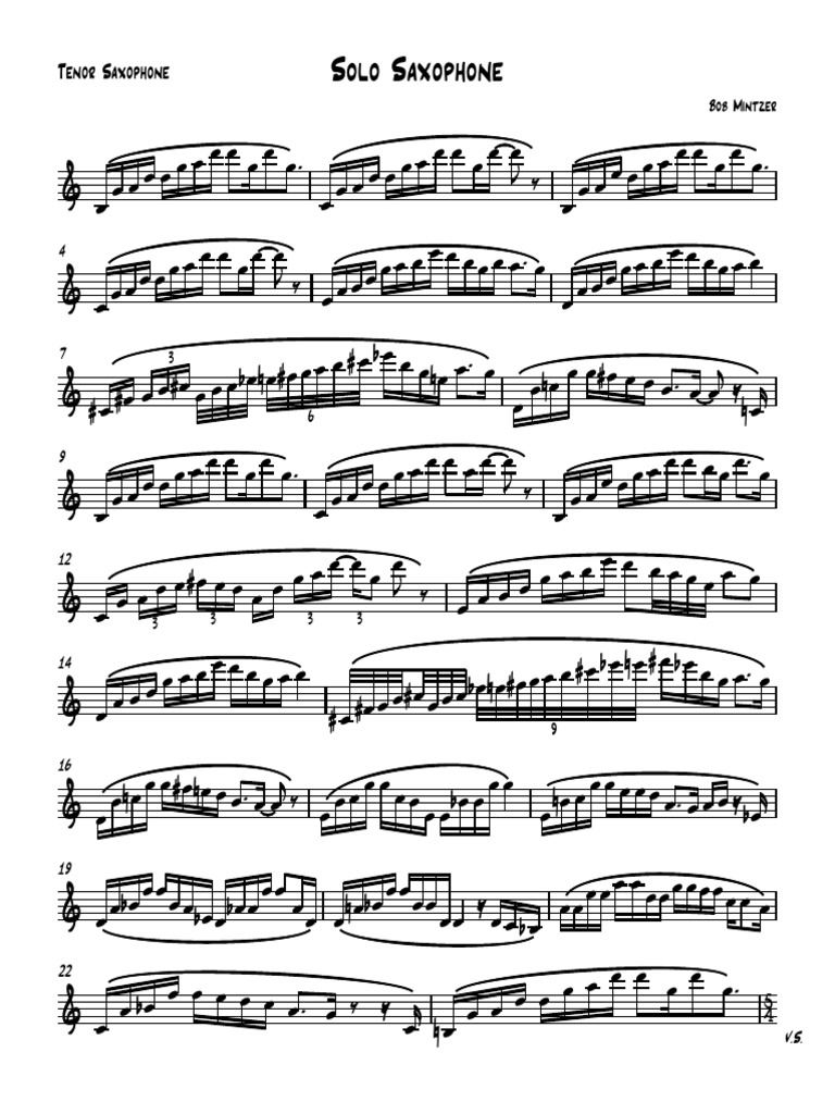 Solo Saxophone | PDF | Bois (musique) | Saxophone