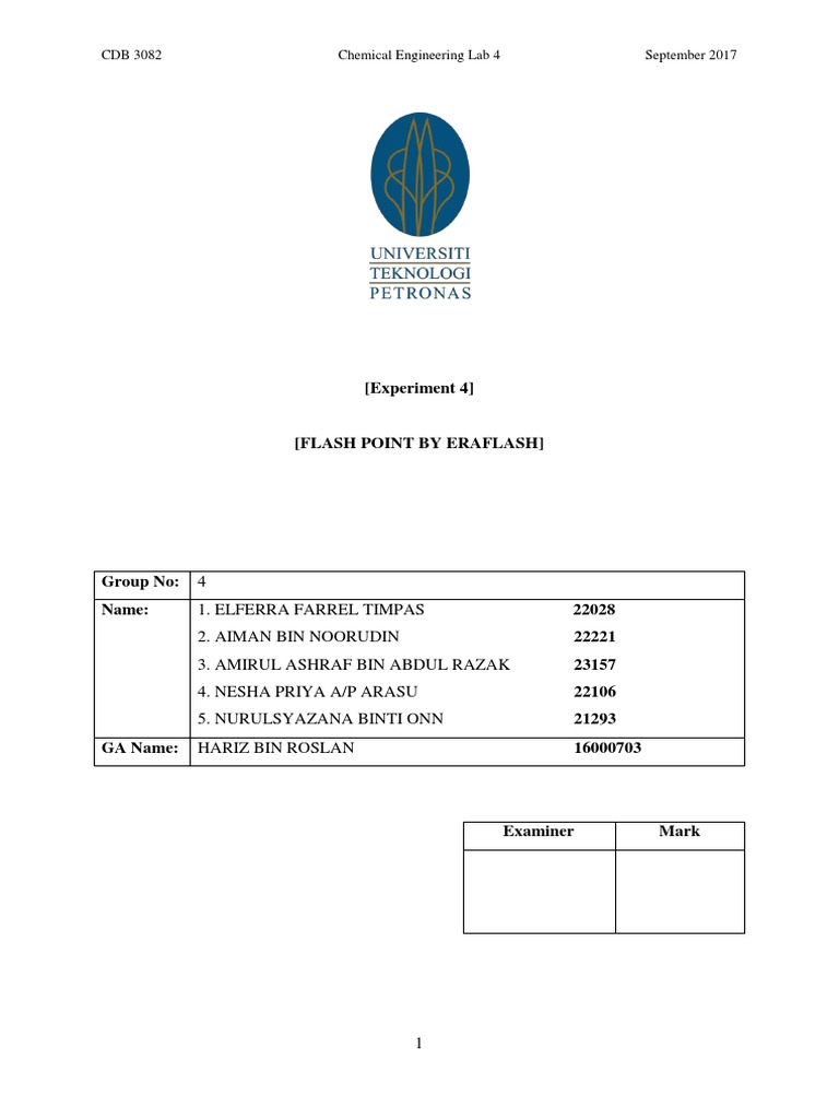 Flash Point Lab Report | PDF | Combustion | Fires