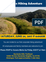 Corporate Hiking Adventure: SATURDAY, JUNE 24, 2017 at 6:00AM