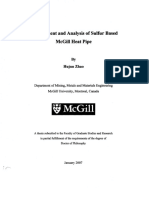 Development and Analysis of Sulfur Based McGill Heat Pipe