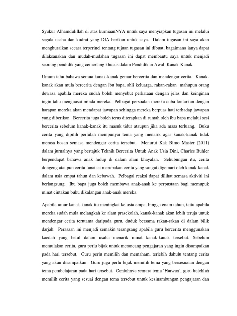 Contoh Sinopsis Buku Cerita Kanak Kanak